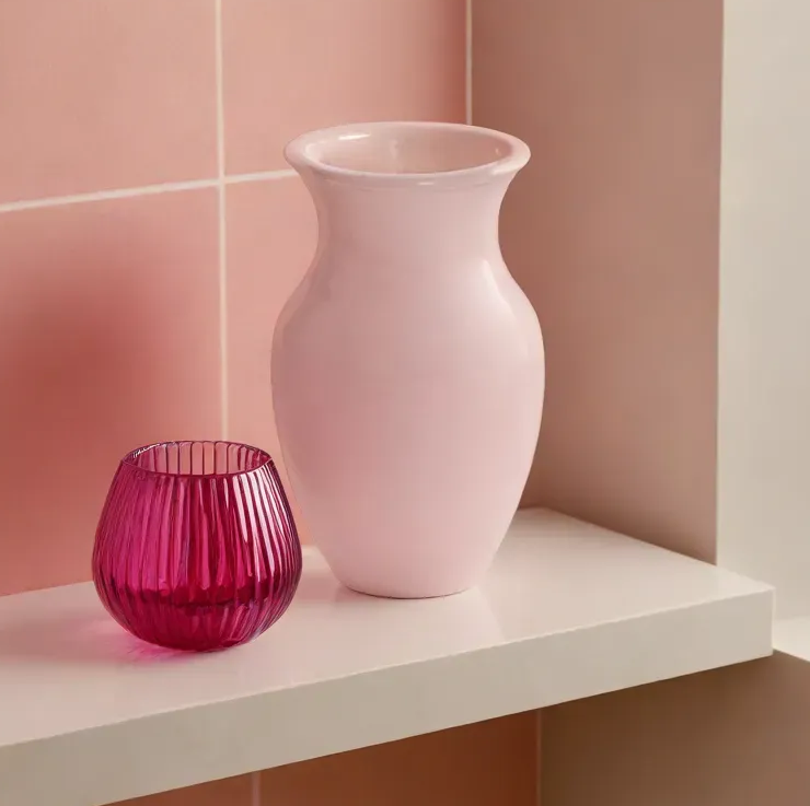 Pink Glass Ginger Vase